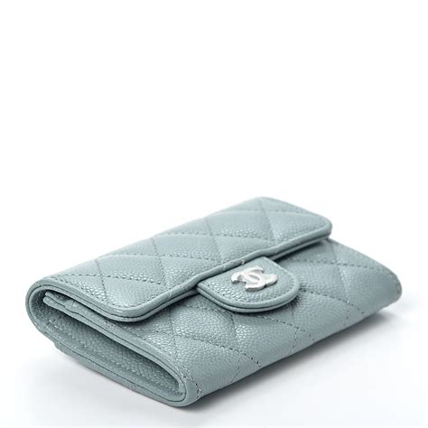 chanel blue quilted caviar flap card holder wallet|CHANEL Caviar Quilted Flap Card Holder Wallet Light Blue .